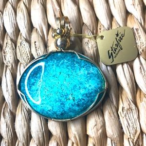 Starfire Designs Large Chinese Turquoise Handmade Pendant, $250